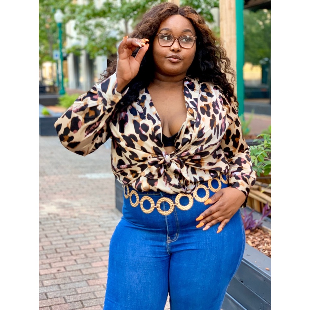 Robin Leopard Tie Top